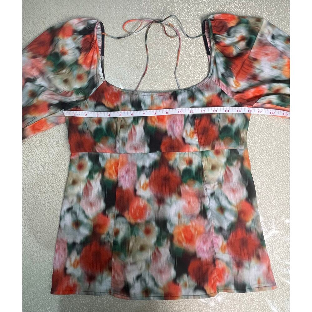 NWT J.Crew x Liberty Floral Puff Sleeve Blouse Romantic Square Neck Top Size 0 - Picture 10 of 11